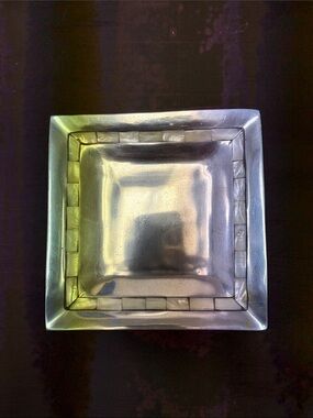 Square Silver Decorative Catchall Dish